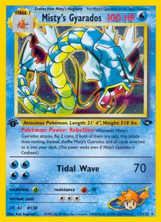 Misty's Gyarados 013 - Unlimited Holofoil Gym Challenge - Holo Rare