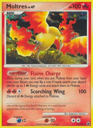 Moltres - 10/100 - Holo Rare - Reverse Holo