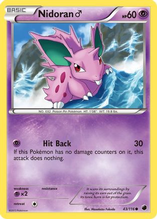 Nidoran M - 43/116 - Common - Reverse Holo