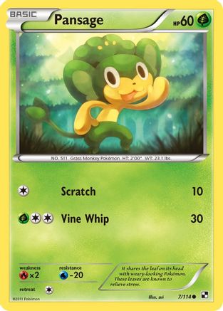 Pansage - 7/114 - Common - Reverse Holo