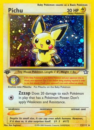 Pichu 012/111 - 1st Edition Holofoil Neo Genesis - Holo Rare