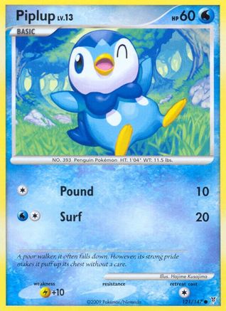 Piplup - 121/147 - Common - Reverse Holo