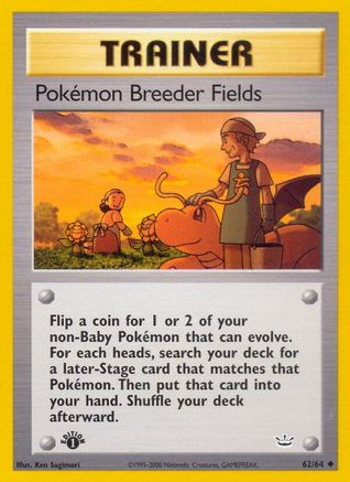 Pokemon Breeder Fields - 62/64 - Uncommon - 1st Edition