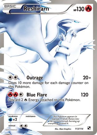 Reshiram (113 Full Art) 113/114 - Holofoil Black and White - Ultra Rare