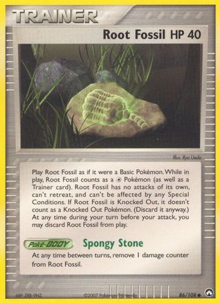 Root Fossil - 86/108 - Common - Reverse Holo