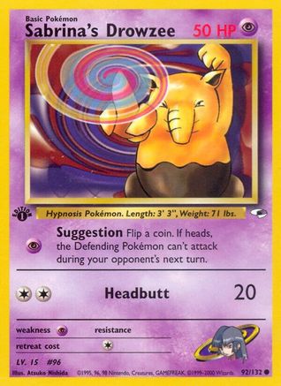 Sabrina's Drowzee 092 - Unlimited Gym Heroes - Common