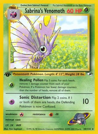 Sabrina's Venomoth 034 - Unlimited Gym Heroes - Rare