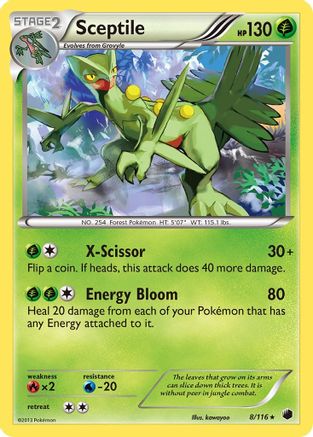 Sceptile - 8/116 - Holo Rare - Reverse Holo