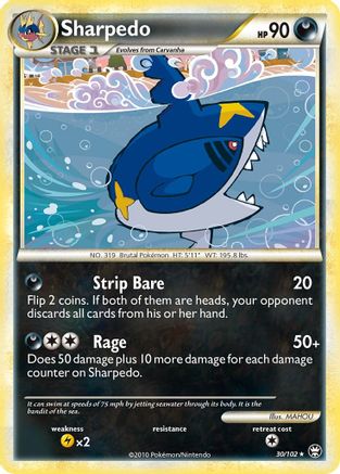 Sharpedo - 30/102 - Rare - Reverse Holo
