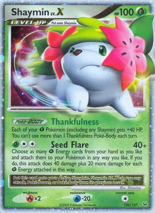 Shaymin Lv.X (Land Forme) (126/127) Holofoil - Ultra Rare