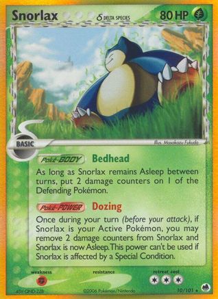 Snorlax (Delta Species) 010/101 - Holofoil Dragon Frontiers - Holo Rare