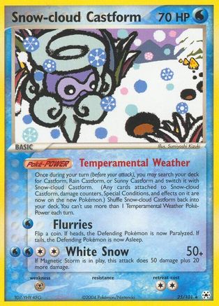 Snow-cloud Castform - 25/101 - Rare - Reverse Holo