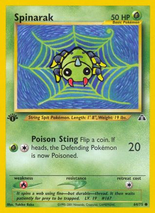 Spinarak 064/75  - 1st Edition Neo Discovery - Common