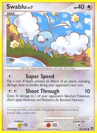 Swablu 086  - Reverse Holofoil Great Encounters - Common