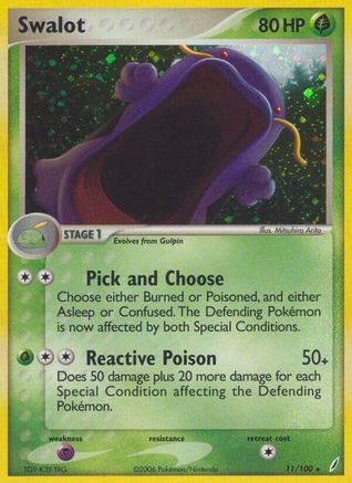 Swalot - 11/100 - Holo Rare - Reverse Holo