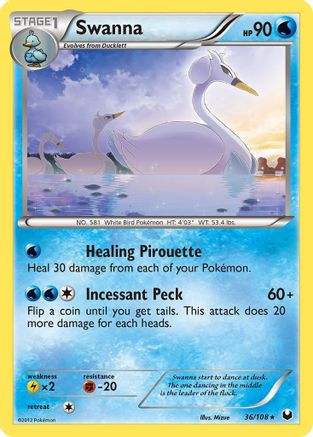 Swanna - 36/108 - Rare - Reverse Holo