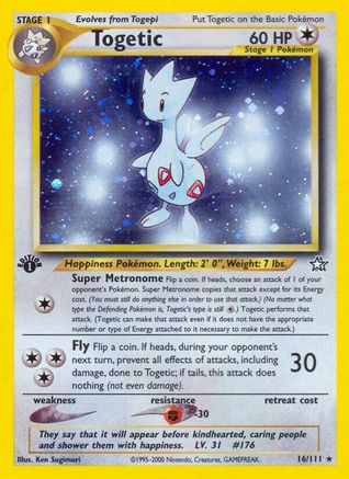 Togetic 016/111 - Unlimited Holofoil Neo Genesis - Holo Rare