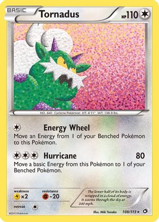 Tornadus - 108/113 - Holo Rare - Reverse Holo
