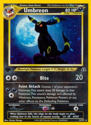 Umbreon (13) 013/75 - 1st Edition Holofoil Neo Discovery - Holo Rare