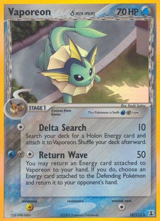 Vaporeon (Delta Species) - Reverse Holofoil Delta Species - Holo Rare