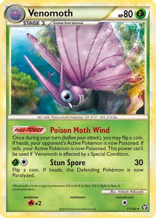 Venomoth 011/102  - Holofoil Triumphant - Holo Rare