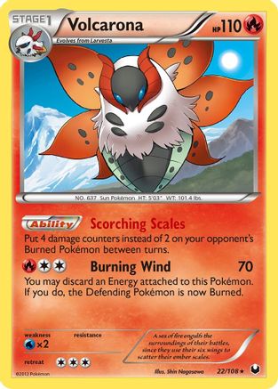 Volcarona - 22/108 - Holo Rare - Reverse Holo