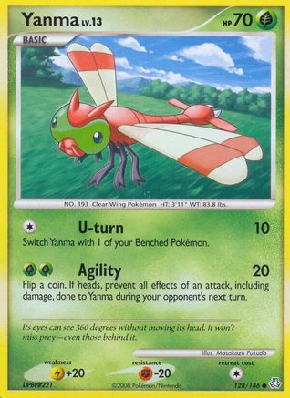 Yanma 128  - Reverse Holofoil Legends Awakened - Common