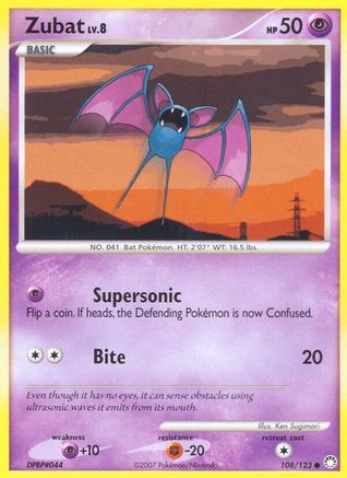 Zubat 108 - Reverse Holofoil Mysterious Treasures - Common