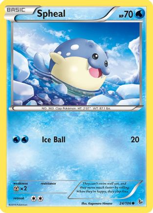 Spheal 024 - Reverse Holofoil XY Flashfire - Common