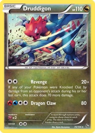 Druddigon 070/106 - Reverse Holofoil XY Flashfire - Holo Rare