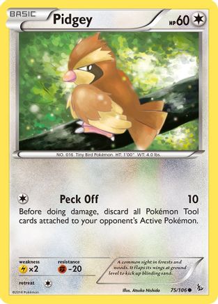 Pidgey 075 - Reverse Holofoil XY Flashfire - Common