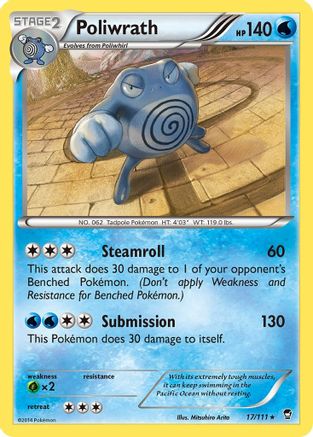 Poliwrath - 17/111 - Holo Rare - Reverse Holo