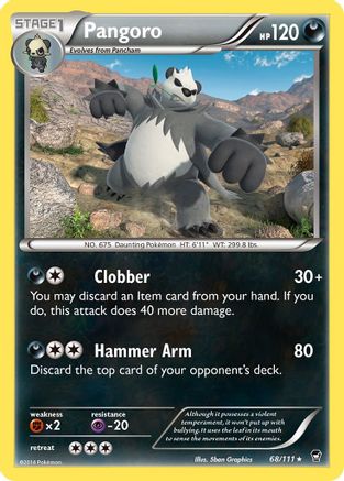 Pangoro - 68/111 - Rare - Reverse Holo