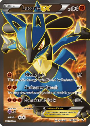 Lucario EX (107 Full Art) 107/111 - Holofoil XY Furious Fists - Ultra Rare