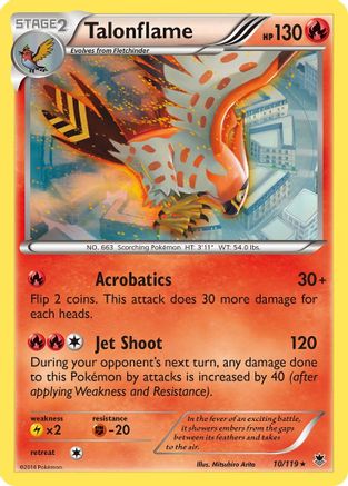 Talonflame - 10/119 - Rare - Reverse Holo