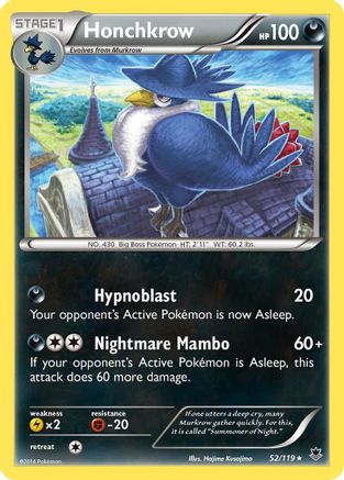 Honchkrow - 52/119 - Rare - Reverse Holo
