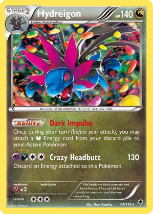 Hydreigon - 74/119 - Holo Rare - Reverse Holo