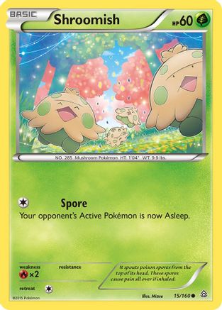 Shroomish - 15/160 - Common - Reverse Holo