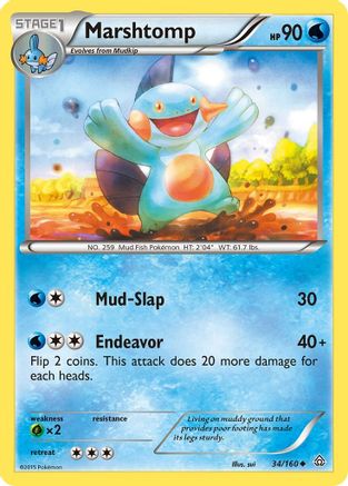 Marshtomp - 34/160 - Uncommon - Reverse Holo