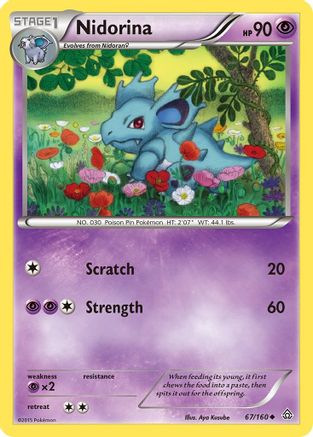 Nidorina - 67/160 - Uncommon - Reverse Holo