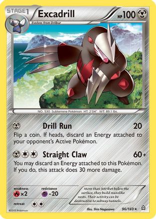 Excadrill - 96/160 - Rare - Reverse Holo