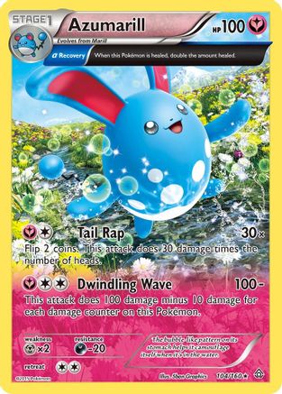 Azumarill (Alpha) - 104/160 - Holo Rare - Reverse Holo