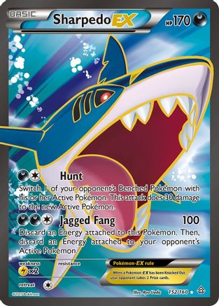 Sharpedo EX (152 Full Art) 152  - Holofoil XY  Primal Clash - Ultra Rare