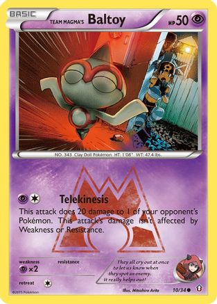 Team Magma's Baltoy - 10/34 - Common - Reverse Holo