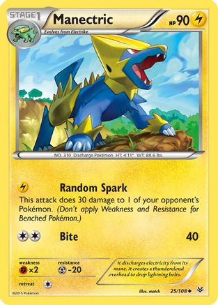 Manectric - 25/108 - Uncommon - Reverse Holo