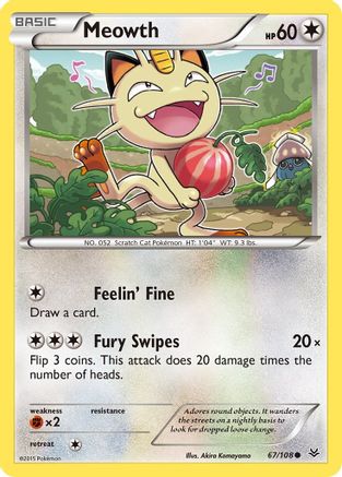 Meowth - 67/108 - Common - Reverse Holo