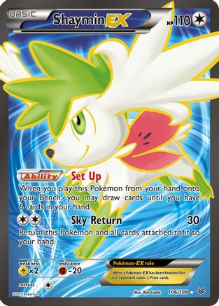 Shaymin EX (106 Full Art) 106/108  - Holofoil XY  Roaring Skies - Ultra Rare
