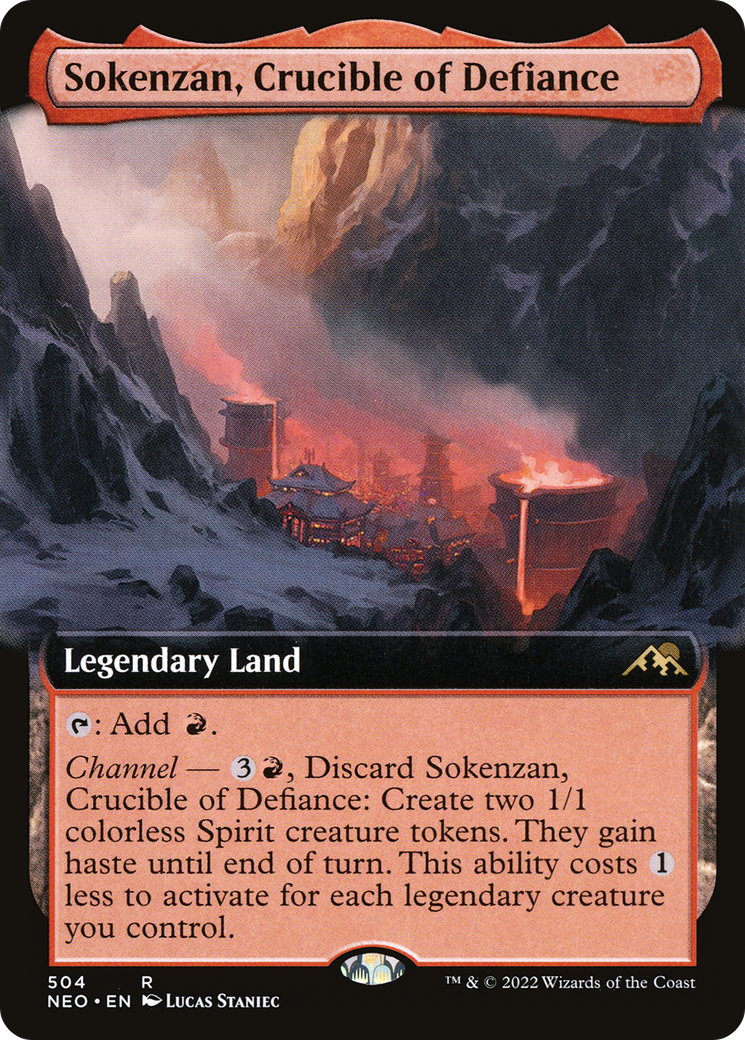 Sokenzan, Crucible of Defiance (NEO-504) - Kamigawa: Neon Dynasty: (Extended Art) Foil