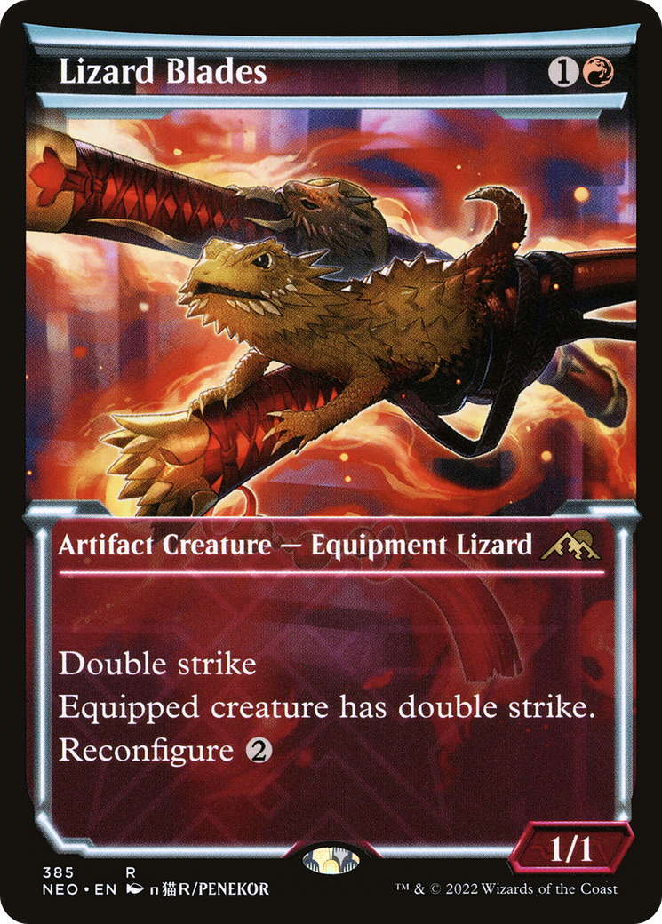 Lizard Blades (NEO-385) - Kamigawa: Neon Dynasty: (Showcase)