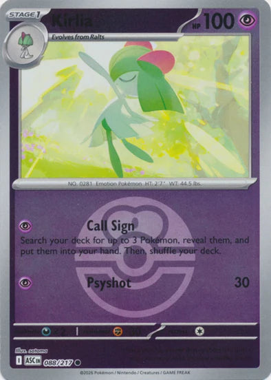 Kirlia (Love Ball) - 088/217 - Common - Reverse Holo